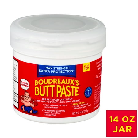 Boudreaux's Butt Paste Maximum Strength Diaper Rash Ointment, 14 oz Jar