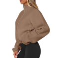 thumbnail image 3 of Chaquetas de Invierno para Mujer, de Forro , Larga, con Cremallera, , Cálidas, Estilo Otoño, para Hacer Ejercicio Color Camello M, 3 of 8
