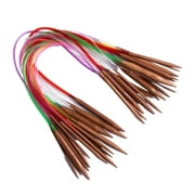 SHIBAOZI 40cm - 120cm 18pcs Multicolor Bamboo Knitting Needles Tube Circular Carbonized Wood Knitting Needles
