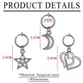thumbnail image 3 of HOOUN 3PCS Clip on Belly Button Rings Fake Belly Piercing Non Piercing Navel Ring-Silver, 3 of 8