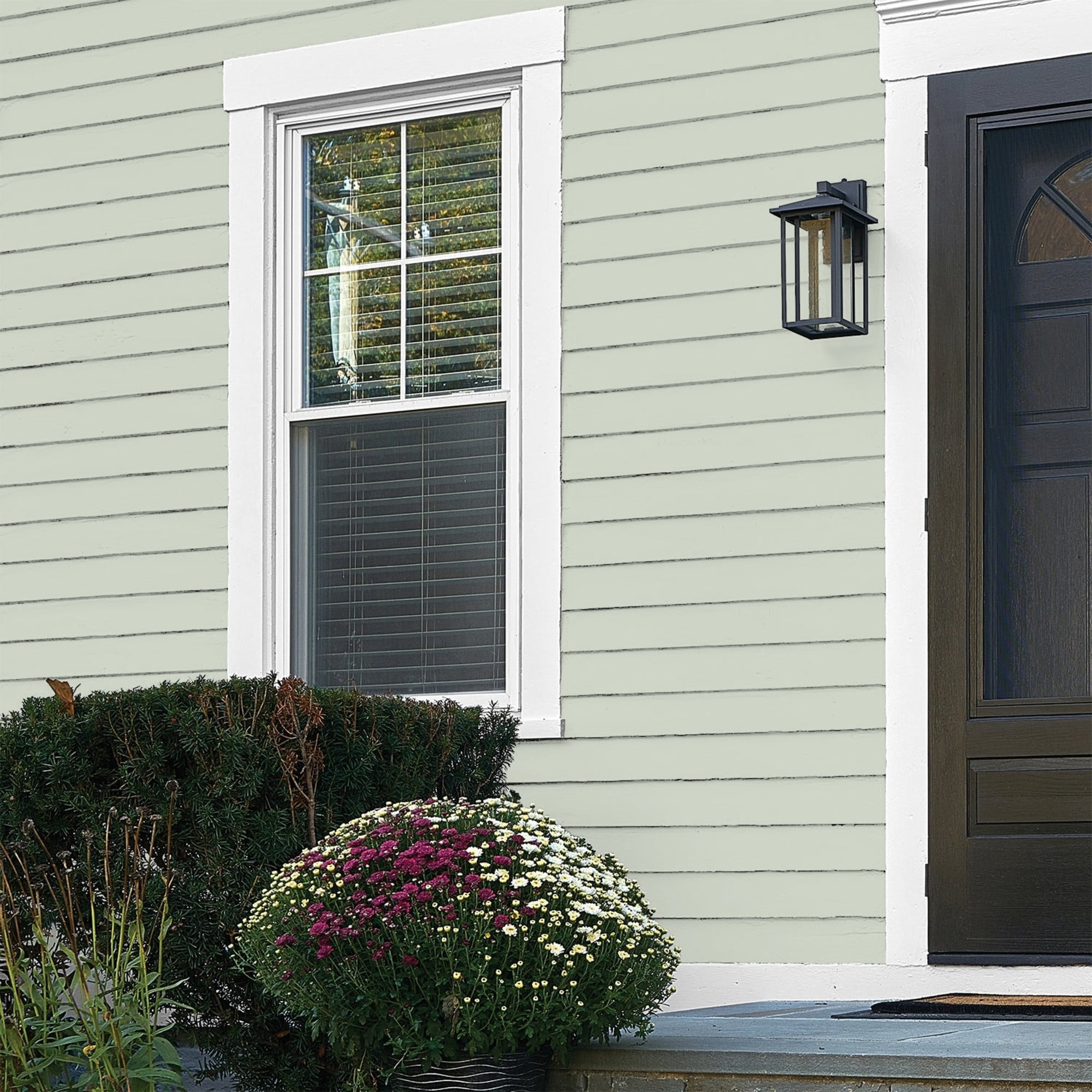 Glidden HEP Castaway / Green Flat Exterior Paint with Primer, 1 Gallon