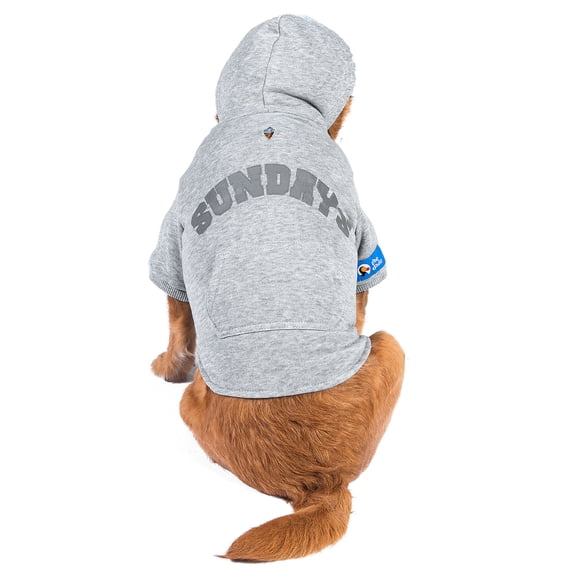 The Dodo Heather Gray Sundays Dog Hoodie MEDIUM