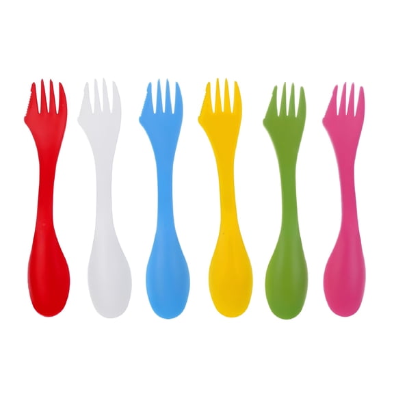 ACDANC 6Pcs Portable Camping Hiking Spork Utensils Spoon Fork Combo Cutlery