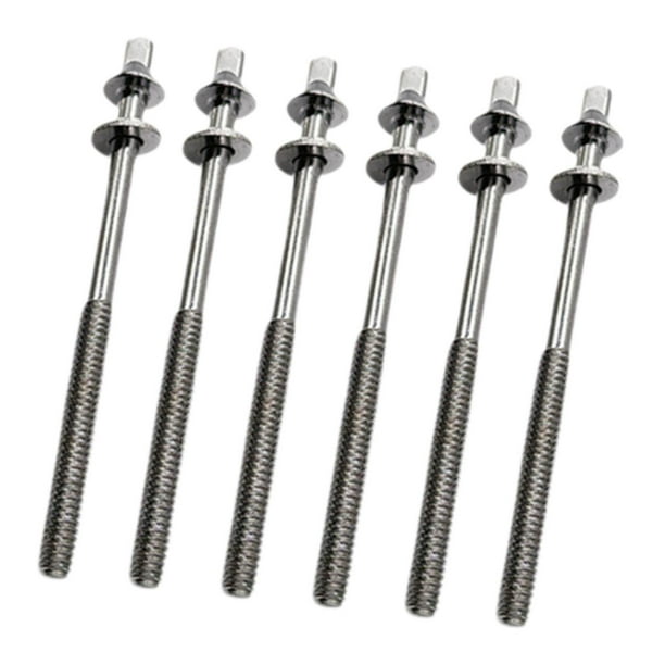 6 varillas de tensión para tambor con arandelas, pernos resistentes de 5 mm para caja de jazz M5x90mm