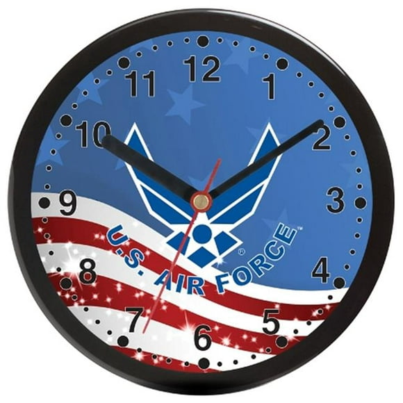 Frontier 12D Horloge Murale en Plastique Aqua Force de 12 Po avec Cadran Bleu et Noir