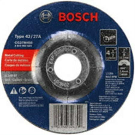 UPC: 0000346326390 | Bosch 4-1/2 x 3/32 Inch 24 Grit Light Grinding/Cutting Wheel # CG27M450
