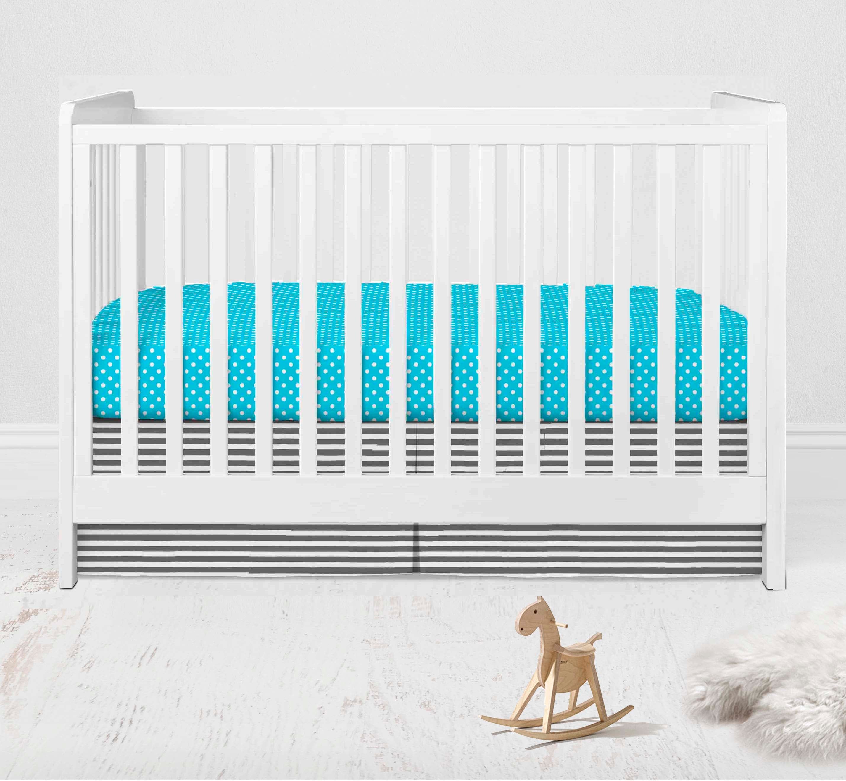 Bacati - Elephants 4-Piece Crib Bedding Set with Diaper Stacker - Aqua/Lime/Grey Unisex