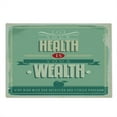 thumbnail image 2 of Fitness Cutting Board, Your Health is Your Wealth Vintage Poster Design Inspirational, Decorative Tempered Glass Cutting and Serving Board, Large Size, Pale Orange Pale Green, by Ambesonne, 2 of 5
