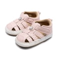 thumbnail image 2 of Zanarzt Baby Girl Sandals Baby Boy Girl Summer Infant Sandals Rubber Sole Closed Toe Non-Slip Shoes Toddler First Walkers Pink,US 5, 2 of 8
