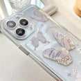 thumbnail image 6 of Compatible with iPhone Case,Luxury Crystal Clear Cute Bling Butterfly Wristband Strap Bracelet Chain Transparent Soft Shockproof Cover Phone Case (White,iPhone 16 Pro Max), 6 of 12