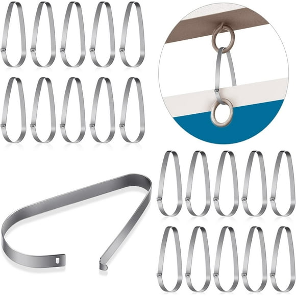 60 Pieces Real Estate Sign Rider Clips Metal Hanging Large Sign Rider Clips Stainless Steel Real Estate Signs for Hanging Signs and Riders to Posts Open House Signs (Silver)