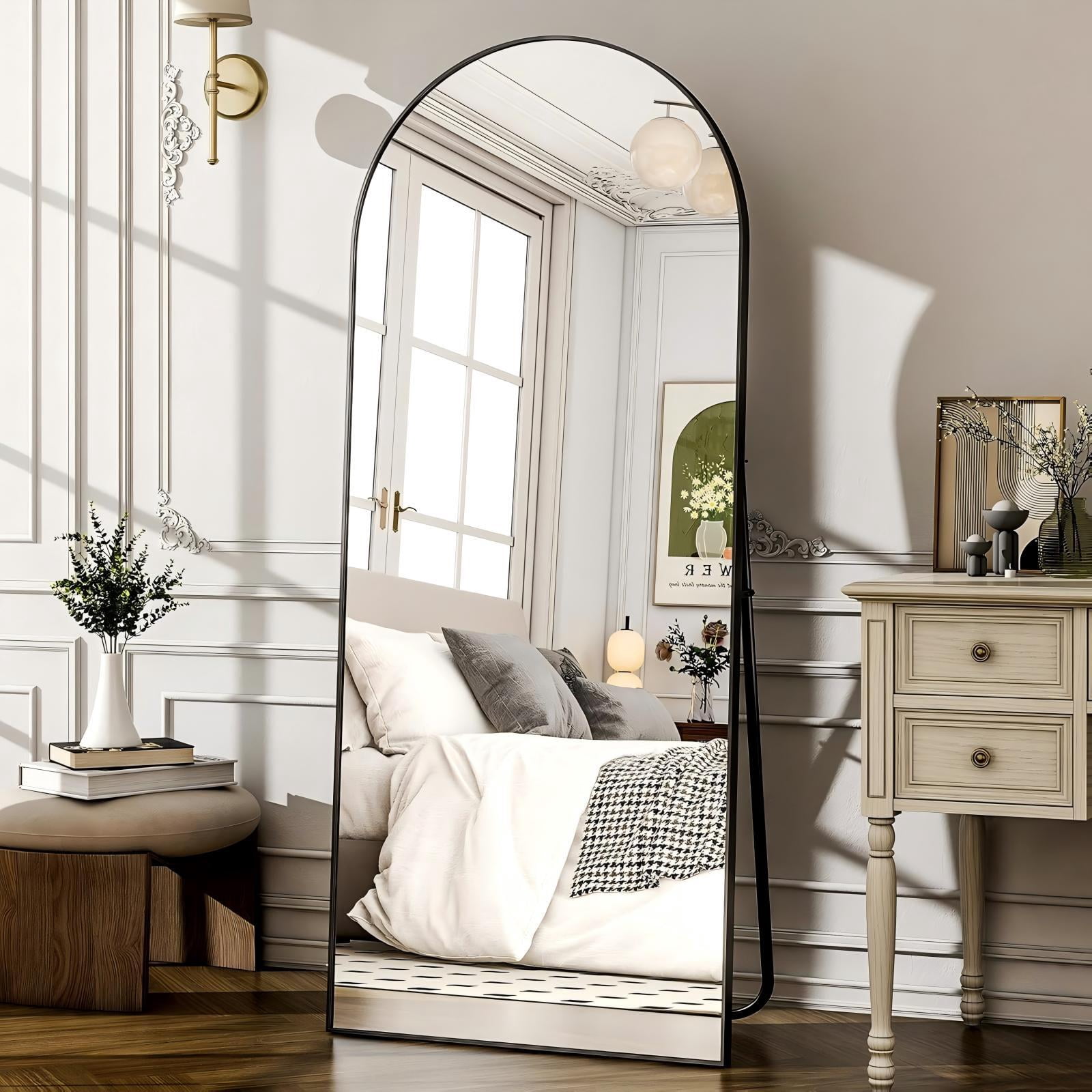 Mirrasia 21"x64" Arched Full Length Mirror Full Body Mirror,Black