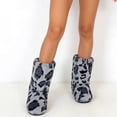 thumbnail image 2 of Women's Leopard Faux Fur Mid Calf Boots - Warm Plush Winter Boots Non-Slip Casual Snow Boots, 2 of 6