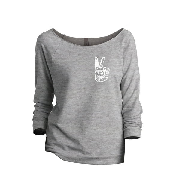 Do Good. Be Good. Women's Fashion Slouchy 3/4 Sleeves Raglan Lightweight Sweatshirt Sport Gray 2X-Large