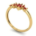 thumbnail image 2 of 0.17 ctw Wedding Band for Women - 18K Yellow Gold Simulated Ruby Stackable Eternity Ring, 2 of 6