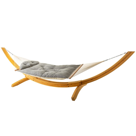 Hatteras Hammocks Large 13 ft L x 55 in W Sunbrella Tufted Hammock w/ Detachable Pillow - Cast Slate