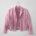 thumbnail image 7 of Gaexia Fringe Jacket for Girls Kids Cowgirl Western Tassels Motorcycle Cardigan Cropped Coats Sizes 5-14 Years Fringe Jacket, 7 of 7
