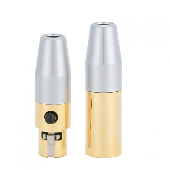 ZOUSSIQI 1 Pair Gold Plated 3 Core MINI XLR Welding Connector DIY Soldering Head for Audio Cables EL225#64325