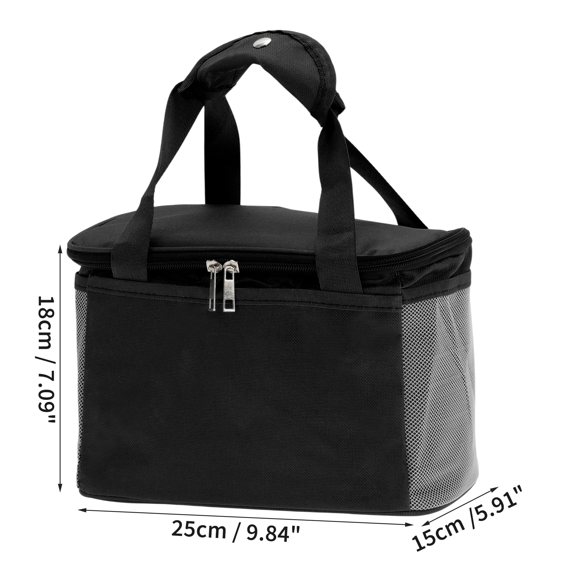 Unique Bargains Insulated Leak-proof Waterproof Lunch Bag Black 228 oz