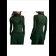 thumbnail image 3 of Top de Larga Ajustado de de Color Liso con Cuello Alto para Mujer, Camisa Transparente. Verde Oscuro XXL, 3 of 7