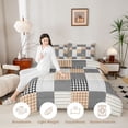 thumbnail image 3 of Manfei Gray Brown Geometric Check Full Size Comforter Sets,Classic Plaid Bedding Comforter Set,Light Gray Reversible,3-Piece,1 Comforter and 2 Pillowcases,3-Piece,1 Comforter and 2 Pillowcases, 3 of 7