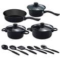 thumbnail image 1 of HLONK Black 13 Piece Cookware Set Nonstick Pots Pans Home Kitchen Cooking Non Stick, 1 of 16