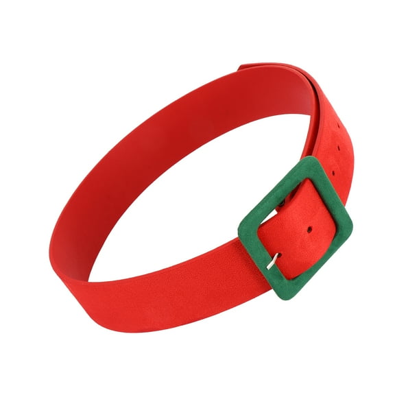 PENIKOKO Women's Wide Waist Belt Red Imitation Fashion Accessory for Casual and Formal Wear