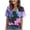 A318 Purple, variant on T-Shirt for Women Abstract Geometric Pattern with Dots V Neck Petal Sleeve Loose Fit Artistic Graphic Blouse Summer Breathable Relaxed Casual Top