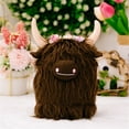 thumbnail image 1 of Posture Assise Vache Simulation Vache Écossaise Animal Peluche Poupée Vache à Longs Poils Peluche Poupée, 1 of 1