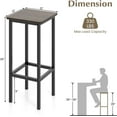 thumbnail image 3 of Safeplus 26" Square Industrial Bar Stools,Set of 4 Barstools with Metal Footrest for Dining Room, Kitchen, 3 of 7
