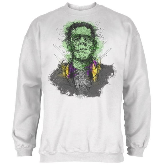 Halloween Frankenstein Raver Horror Movie Monster Mens Sweatshirt White MD