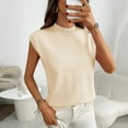 thumbnail image 7 of hotojiny Tops for Women Trendy Knit Crew Neck Sweater Vest Summer Casual Cap Short Sleeve Pullover Spring Clothes, 7 of 7