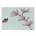 thumbnail image 1 of Nature Cutting Board, Blossom Branch of Pink Flowers and Butterflies Fresh Spring Season Image, Decorative Tempered Glass Cutting and Serving Board, Small Size, Pink Maroon Burgundy, by Ambesonne, 1 of 1