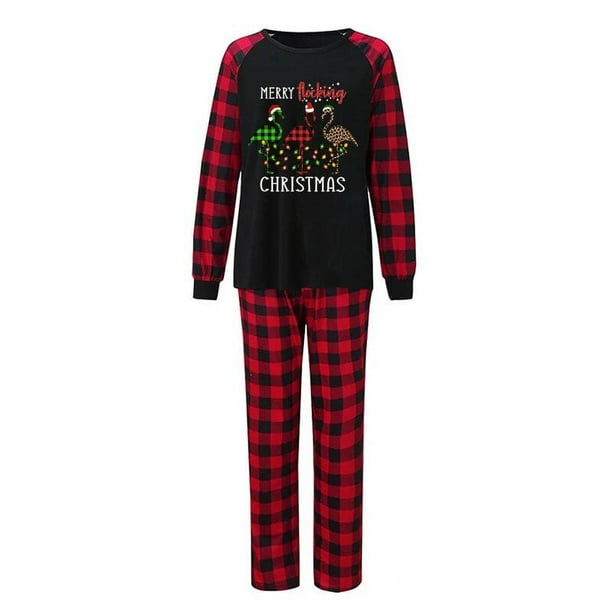 Pijamas a juego de Navidad para mujer, conjunto de pijamas verdes, Feliz Navidad, flocado