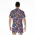 thumbnail image 2 of Cartoon Macaron Pattern Short Sleeve Men'S Rompers, Cartoon Film Cute Funny Casual Summer Jumpsuits Outfit, 2 of 4