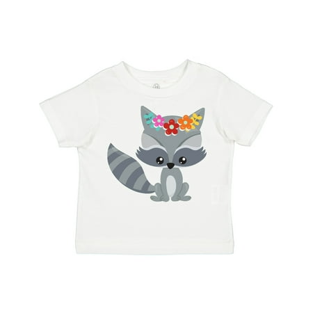 

Inktastic Spring Animals Cute Raccoon Colorful Flowers Gift Toddler Boy or Toddler Girl T-Shirt