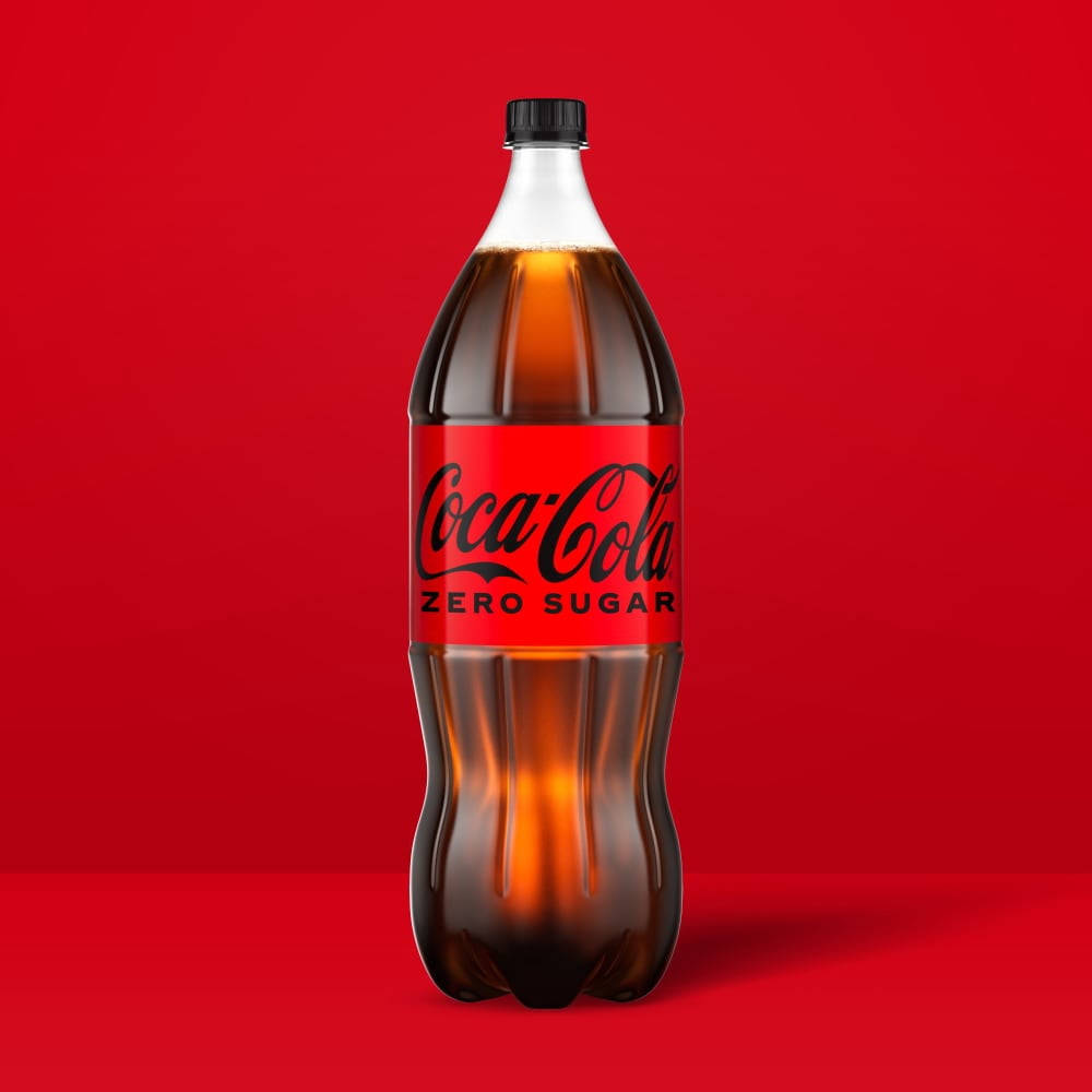 Coca-Cola Zero Sugar Soda Bottle 2 liter - 3 Pack