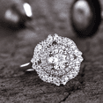 thumbnail image 6 of HeartsAndYou 2ct Round Moissanite Engagement Ring for Women 18k White Gold over Silver Vintage Inspired Art Deco Cocktail, 6 of 8