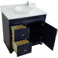 thumbnail image 3 of Bellaterra Home 400700-37R-BU-WERDC 37 in. Single Sink Vanity with Quartz Top, Blue & White - Center Round Sink & Right Drawers, 3 of 13