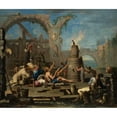 thumbnail image 2 of Alessandro Magnasco 17x15 Black Ornate Wood Framed Double Matted Museum Art Print Titled - The Tame Magpie (ca. 1707-8), 2 of 5