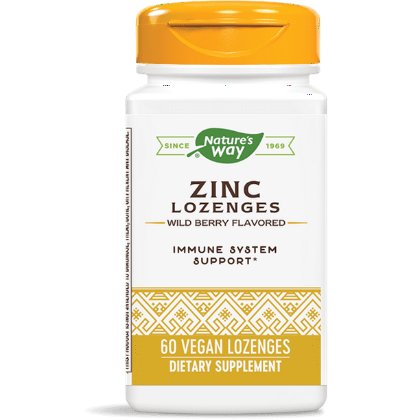 Natures Way Zinc, with Echinacea and Vit C, Lozenges, Natural Berry