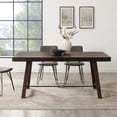 thumbnail image 3 of Walker Edison 70" Solid Wood Trestle Dining Table in Dark Brown Oak, 3 of 9
