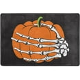 thumbnail image 4 of Dreamtimes Pumpkin Skeleton Hand Area Rug 72x48in Happy Halloween Non-Slip Floor Carpet Comfort Floor Mats Decor for Indoor Living Dining Room and Bedroom Area, 4 of 7