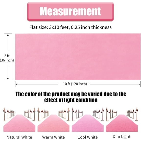 3' x 10' Pink Carpet Runner