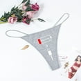 thumbnail image 2 of Varsbaby Women's Cotton G-String Funny Thongs Panties with Charge Pattern 2 Pcs, 2 of 5