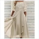 thumbnail image 3 of Vestido con apliques de encaje, vestidos de noche de manga corta a media pierna, vestido informal que combina con todo para boda, 3 of 5