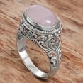 thumbnail image 2 of NOVICA Rose quartz single stone ring, 'Bali Eye in Pink', 2 of 8