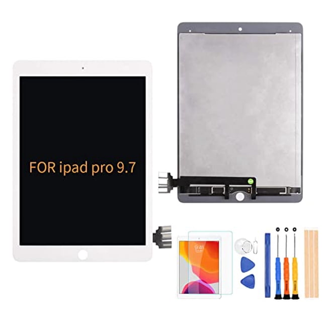 A-MIND for iPad Pro 9.7 2016 A1673 A1674 A1675 LCD Display Touch Screen Assembly Replacement Parts, Tablet Front Panel & LCD Screen Repair,with Free Tool Set + Screen Protector (White)