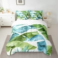 thumbnail image 2 of Castle Fairy Tree Leaves 7 Pieces Bedding Comforter Set,Tropical Plants Full Bedding Set Lightweight,Botanical Theme Fitted Sheet Flat Sheet,Luxury Boys Bedroom Decor,Reversible, 2 of 8