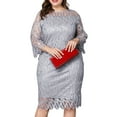 thumbnail image 5 of SpringTTC Women's Ladies Plus Size Elegant Round Neck Dress Party Prom Cocktail Dress, 5 of 10